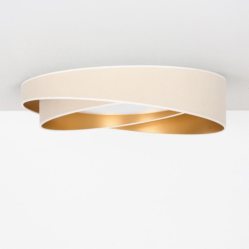 BRILAGI - Dimbare plafondlamp VELVET TWIST LED/36W/230V 3000-6000K Ø 65 cm Wi-Fi Tuya Beacon wit/goud + afstandsbediening