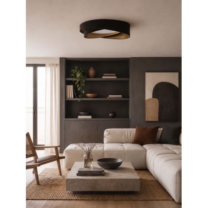 BRILAGI - LED-dimbare plafondlamp VELVET TWIST LED/36W/230V 3000-6000K Ø 65 cm Wi-Fi Tuya Beacon zwart/goud + afstandsbediening