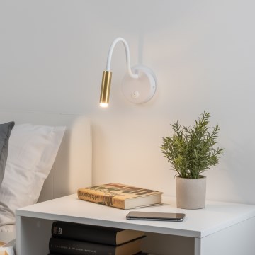 Brilagi - LED Dimbaar flexibel wand lamp MAYA 1xG9/4W/230V wit/goud 2700-6500K Wi-Fi Tuya
