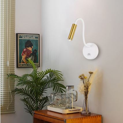 Brilagi - LED Dimbaar flexibel wand lamp MAYA 1xG9/4W/230V wit/goud 2700-6500K Wi-Fi Tuya