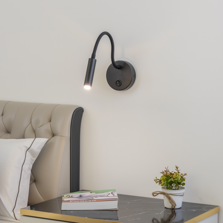 Brilagi - LED Dimbaar flexibel wand lamp MAYA 1xG9/4W/230V zwart 2700-6500K Wi-Fi Tuya