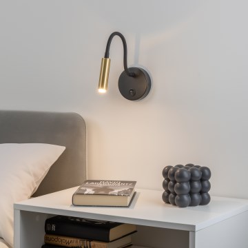 Brilagi - LED Dimbaar flexibel wand lamp MAYA 1xG9/4W/230V zwart/goud 2700-6500K Wi-Fi Tuya