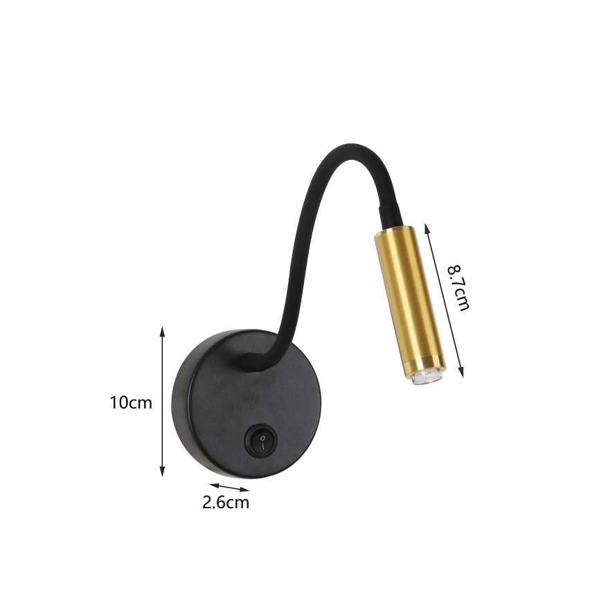 Brilagi - LED Dimbaar flexibel wand lamp MAYA 1xG9/4W/230V zwart/goud 2700-6500K Wi-Fi Tuya
