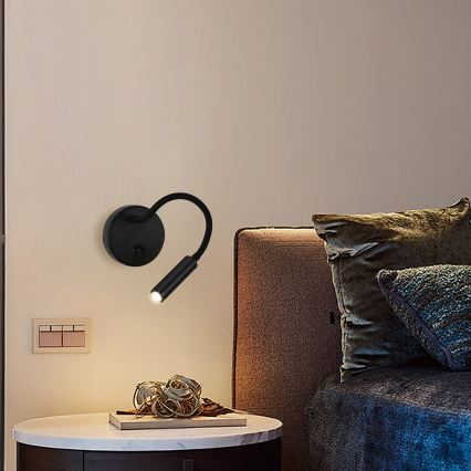 Brilagi - LED Dimbaar flexibel wand lamp MAYA 1xG9/4W/230V zwart 2700-6500K Wi-Fi Tuya