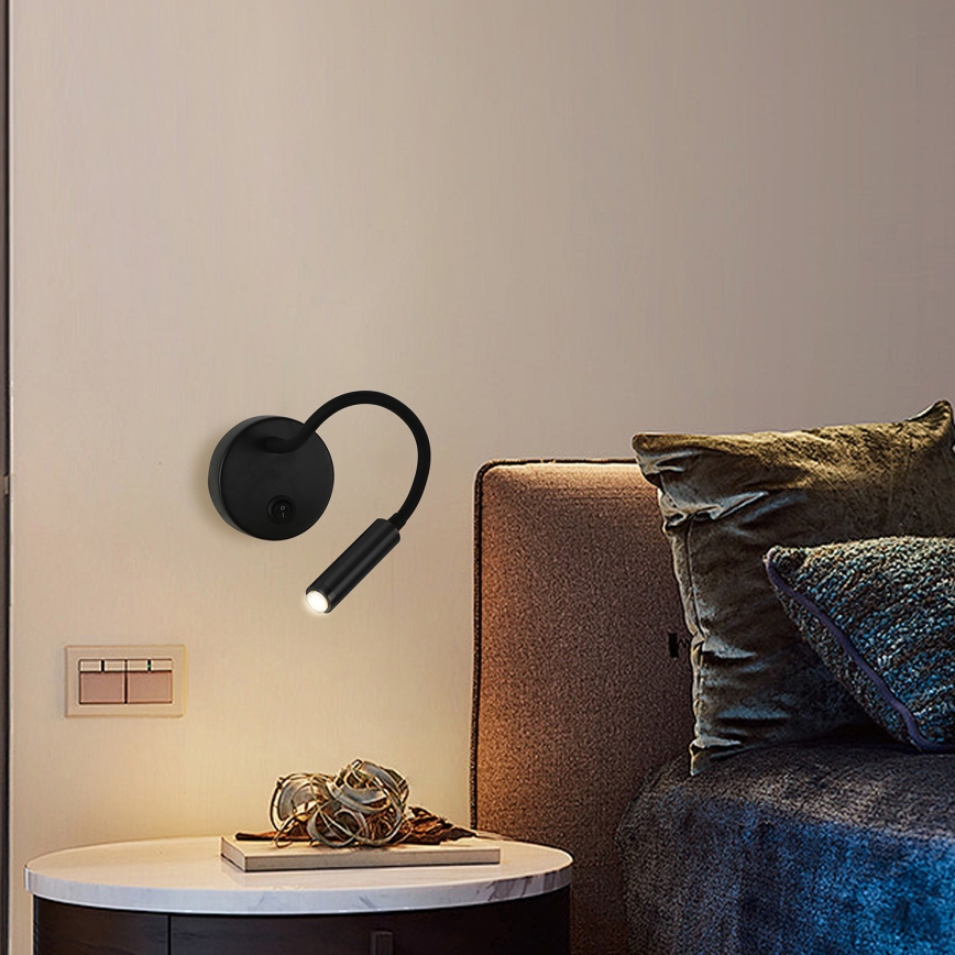 Brilagi - LED Dimbaar flexibel wand lamp MAYA 1xG9/4W/230V zwart 2700-6500K Wi-Fi Tuya
