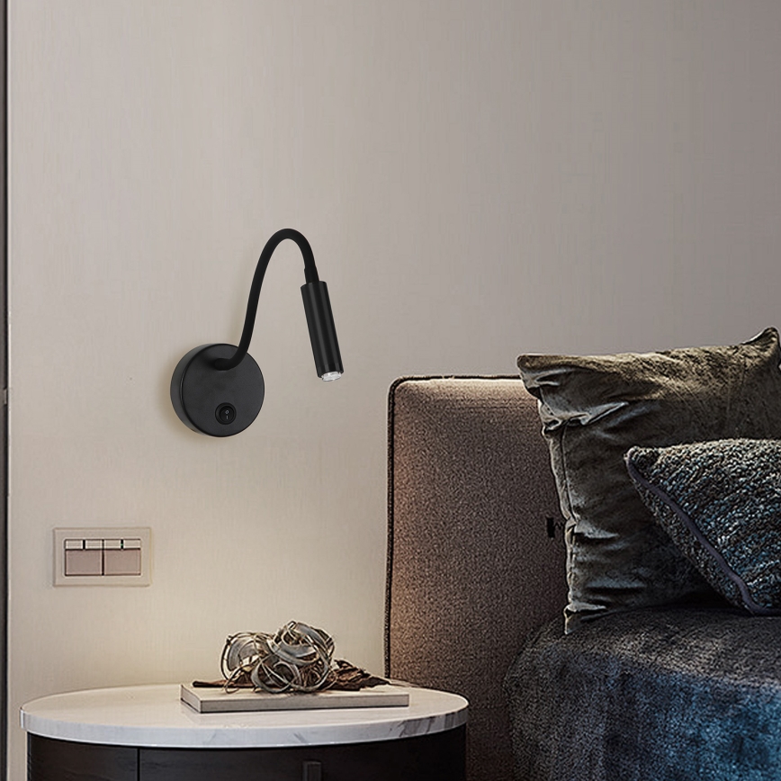 Brilagi - LED Dimbaar flexibel wand lamp MAYA 1xG9/4W/230V zwart 2700-6500K Wi-Fi Tuya