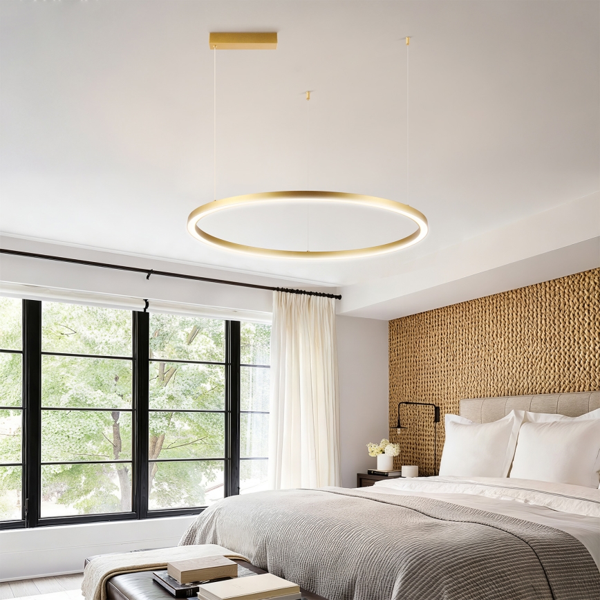 Brilagi - LED-dimbare hanglamp aan kabel PORTOFINO LED/60W/230V 3000-6000K Ø 80 cm goudkleurig + afstandsbediening