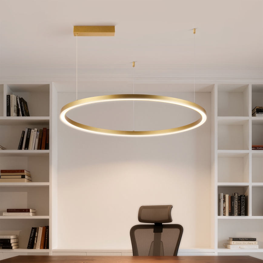 Brilagi - LED-dimbare hanglamp aan kabel PORTOFINO LED/60W/230V 3000-6000K Ø 80 cm goudkleurig + afstandsbediening