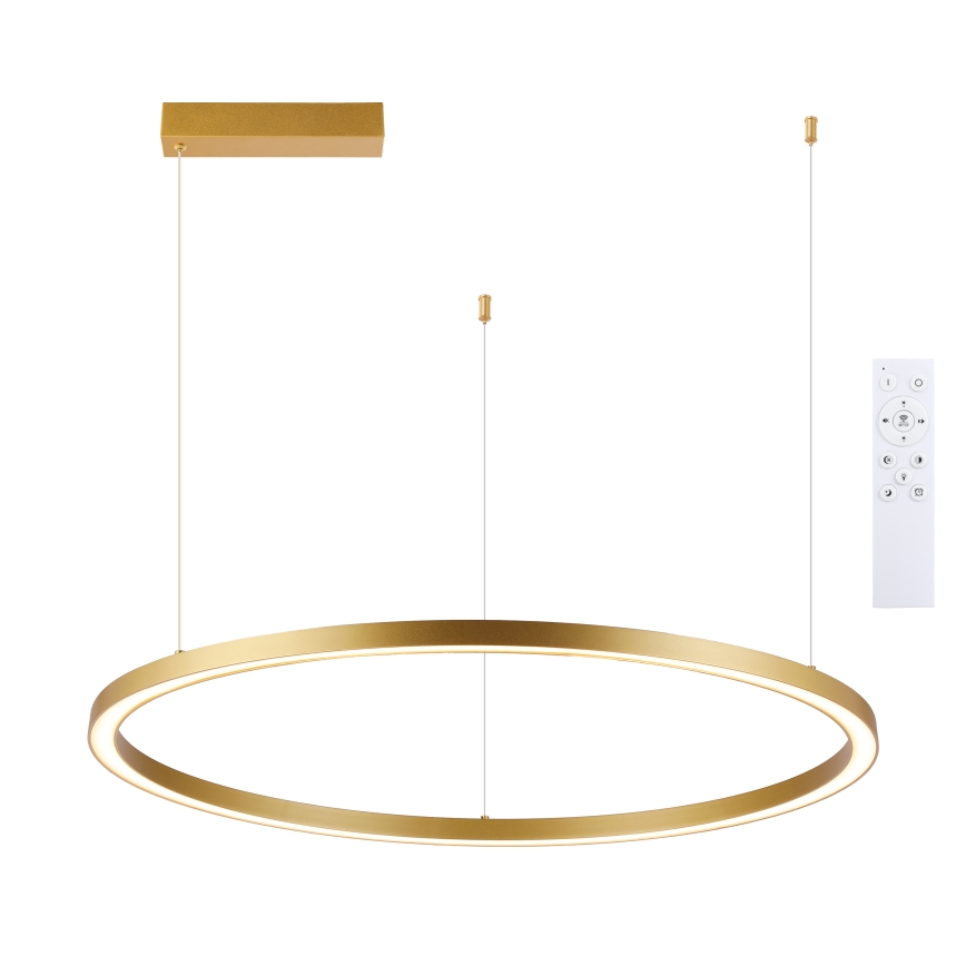 Brilagi - LED-dimbare hanglamp aan kabel PORTOFINO LED/60W/230V 3000-6000K Ø 80 cm goudkleurig + afstandsbediening