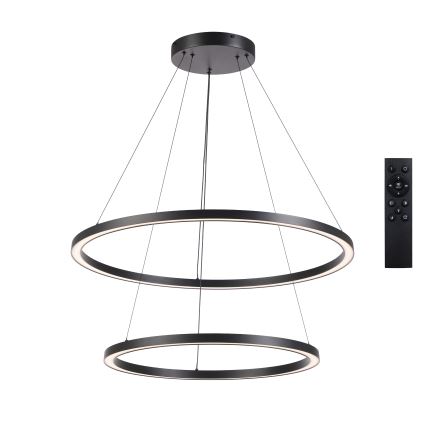 Brilagi - LED dimbare hanglamp aan kabel PORTOFINO LED/98W/230V 3000-6000K Ø 80 cm zwart + afstandsbediening