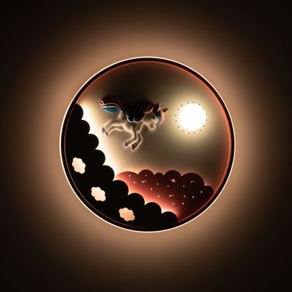 Brilagi - Dimbare LED-plafondlamp voor kinderen UNICORN LED/68W/230V 3000-6000K Ø 49 cm + afstandsbediening