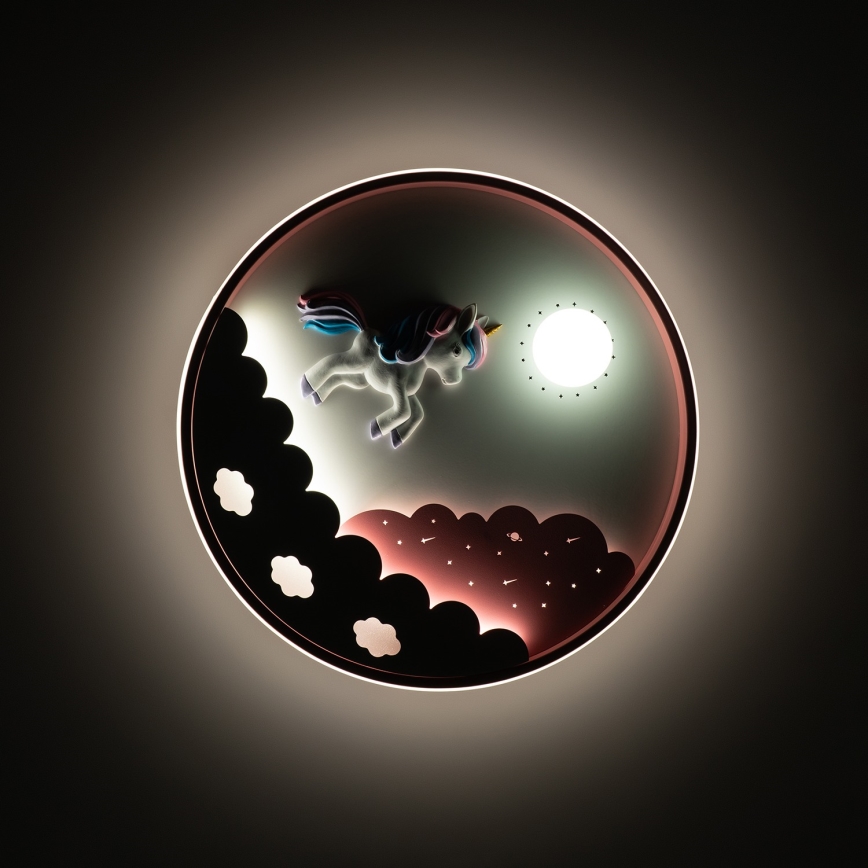 Brilagi - Dimbare LED-plafondlamp voor kinderen UNICORN LED/68W/230V 3000-6000K Ø 49 cm + afstandsbediening