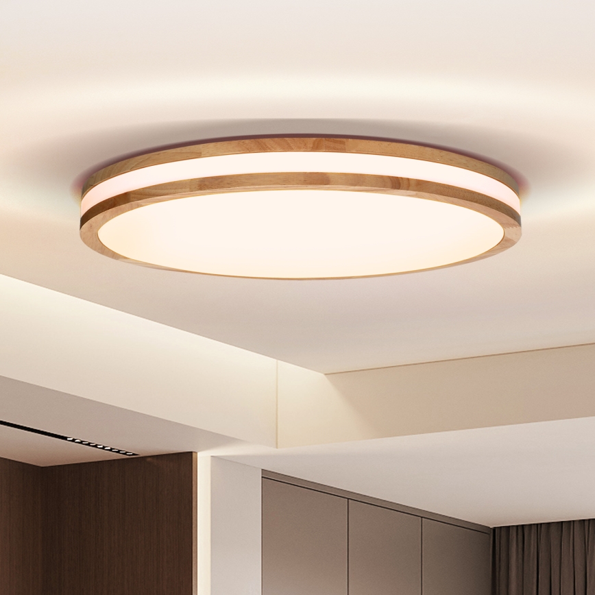 Brilagi - LED dimbare plafondlamp MOLINA LED/72W/230V 3000-6500K eiken Ø 78 cm + afstandsbediening