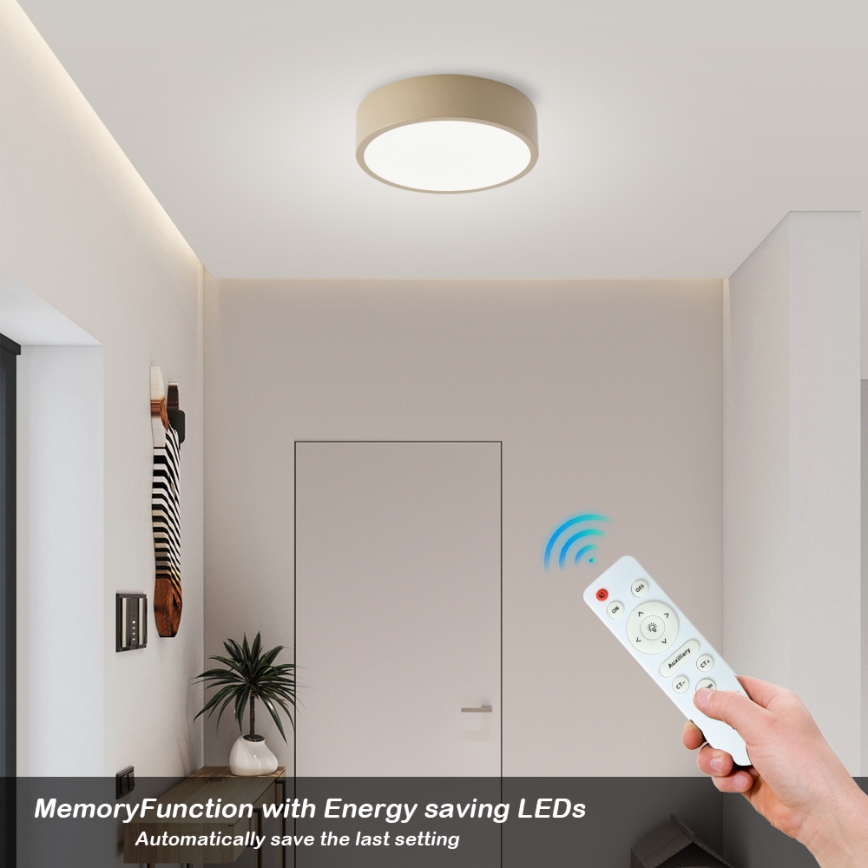 Brilagi - LED dimbare plafondlamp POOL LED/18W/230V 3000-6000K 20 cm beige + afstandsbediening