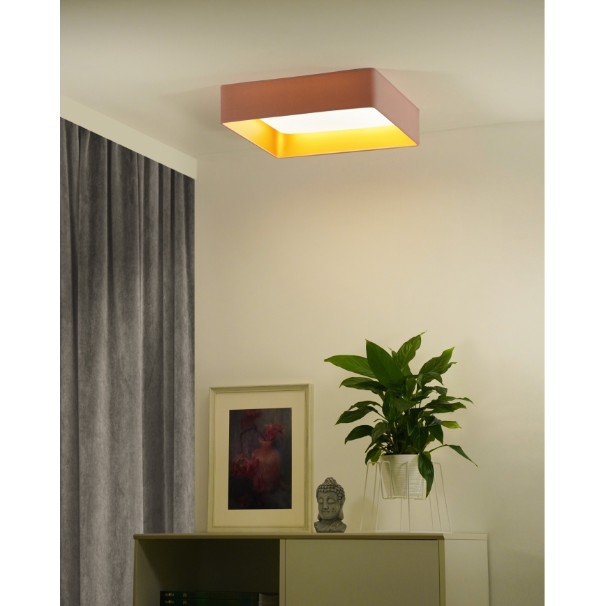 Brilagi - Dimbare LED-plafondlamp VELVET SQUARE SMART LED/36W/230V 60x60 cm 2700-6500K Wi-Fi Tuya + afstandsbediening roze