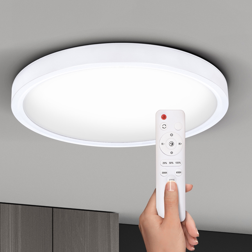 Brilagi - Dimbare LED plafondlamp ESTELA LED/48W/230V 3000-6500K ø 40 cm wit + afstandsbediening