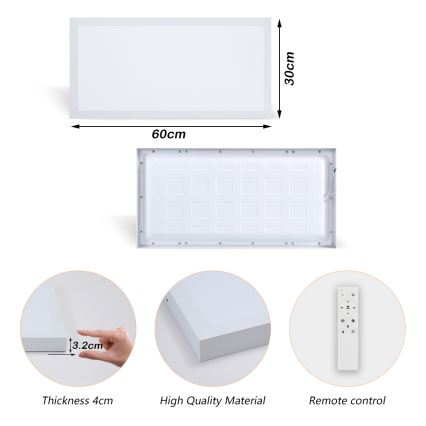 Brilagi - LED Dimbare badkamer plafondverlichting FRAME SMART LED/30W/230V 30x60 cm 3000-6000K IP44 wit + afstandsbediening
