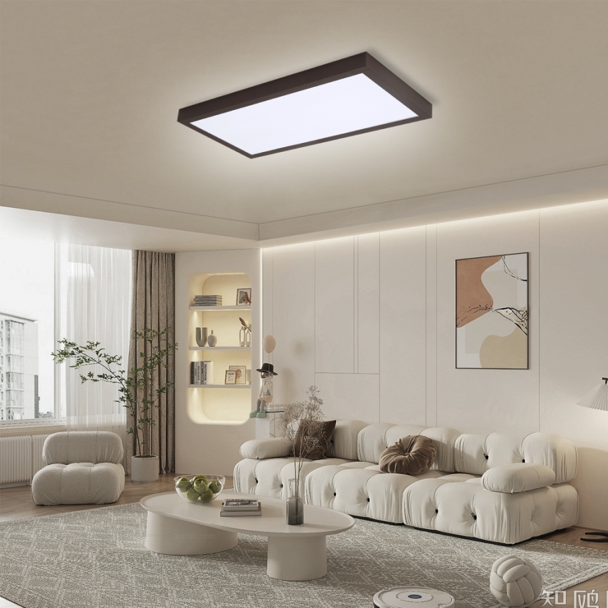 Brilagi - LED Dimbare badkamer plafondverlichting FRAME SMART LED/30W/230V 30x60 cm 3000-6000K  IP44 zwart  + afstandsbediening