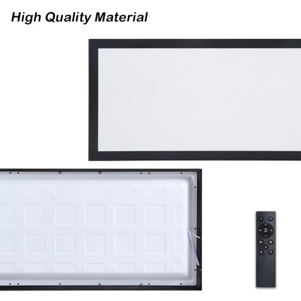 Brilagi - LED Dimbare badkamer plafondverlichting FRAME SMART LED/30W/230V 30x60 cm 3000-6000K  IP44 zwart  + afstandsbediening