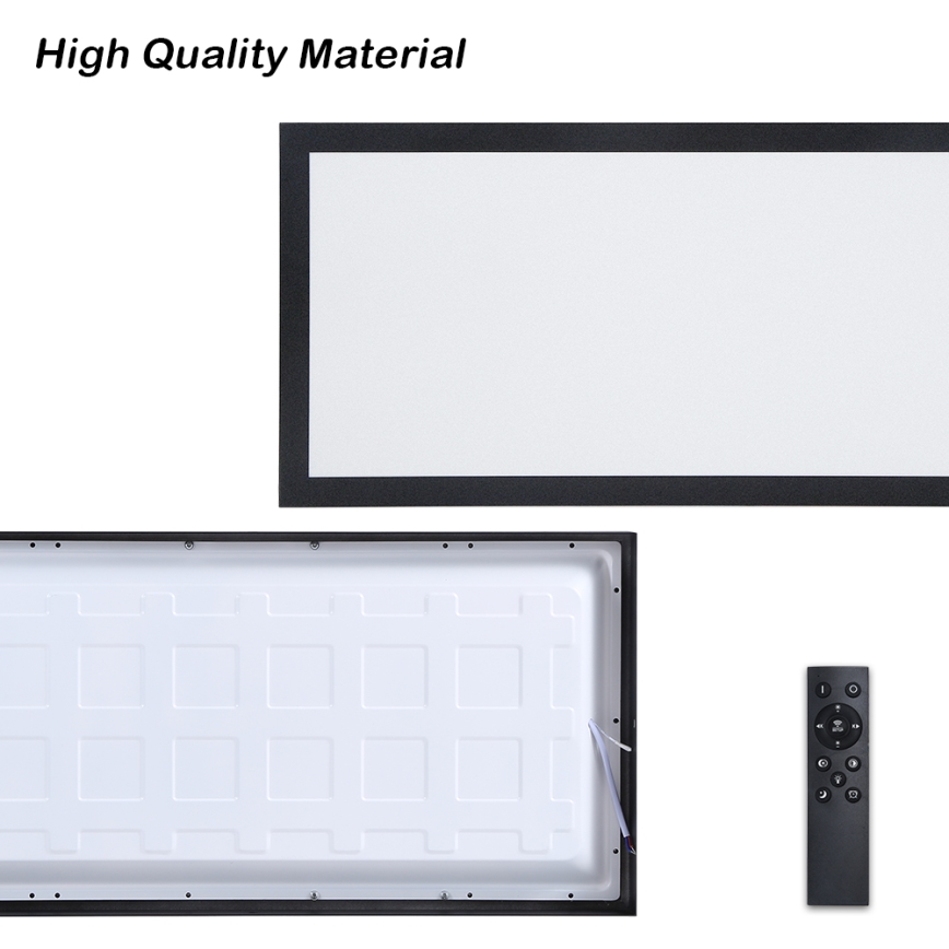 Brilagi - LED Dimbare badkamer plafondverlichting FRAME SMART LED/30W/230V 30x60 cm 3000-6000K  IP44 zwart  + afstandsbediening