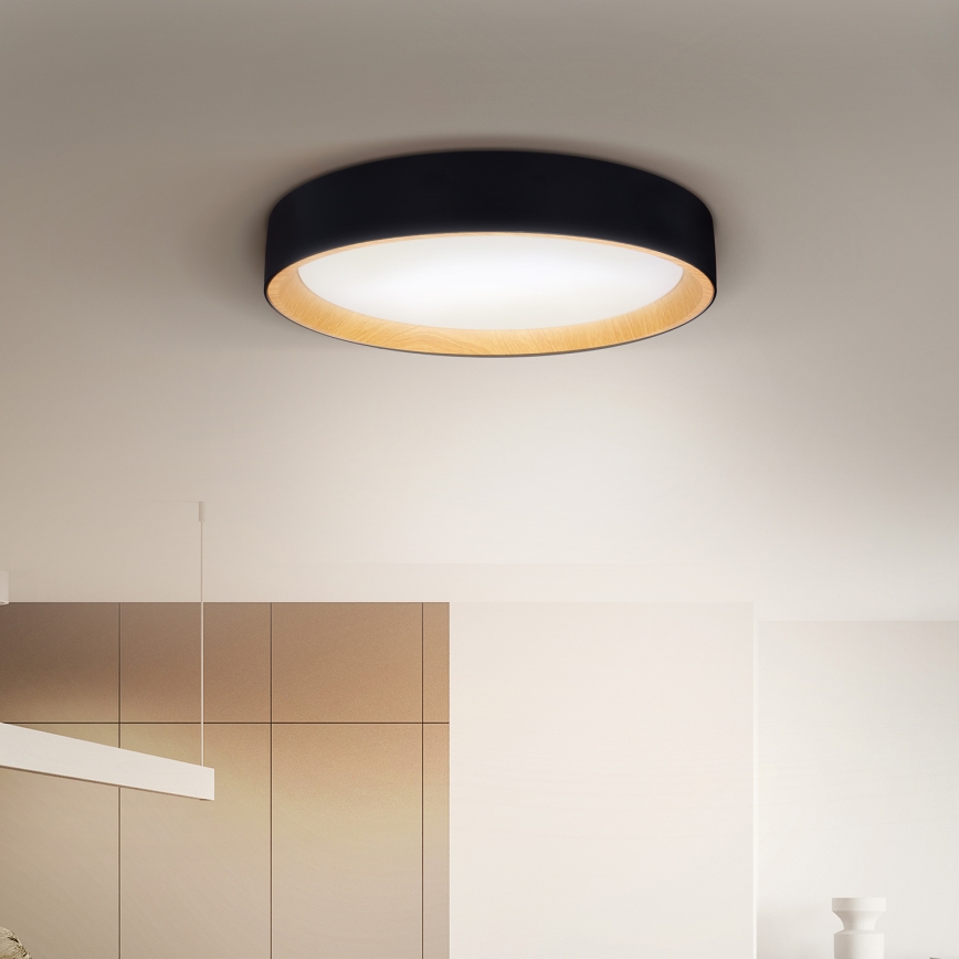Brilagi - Dimbare LED plafondlamp LARIOS LED/48W/230V 3000-6500K ø 39 cm zwart + afstandsbediening