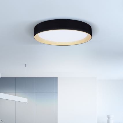 Brilagi - Dimbare LED plafondlamp LARIOS LED/48W/230V 3000-6500K ø 39 cm zwart + afstandsbediening