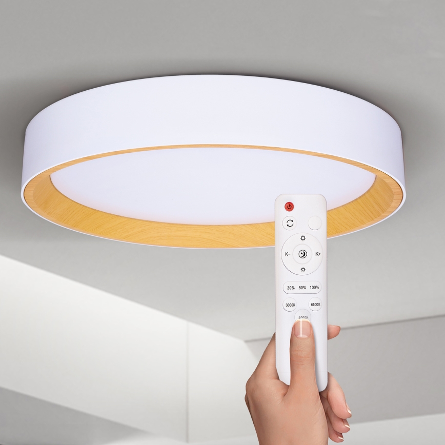 Brilagi - Dimbare LED plafondlamp LARIOS LED/60W/230V 3000-6500K ø 49 cm wit + afstandsbediening