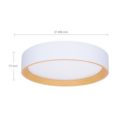 Brilagi - Dimbare LED plafondlamp LARIOS LED/60W/230V 3000-6500K ø 49 cm wit + afstandsbediening