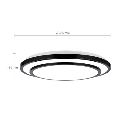 Brilagi - Dimbare LED plafondlamp LUCIANO LED/48W/230V 3000-6500K ø 39 cm zwart + afstandsbediening