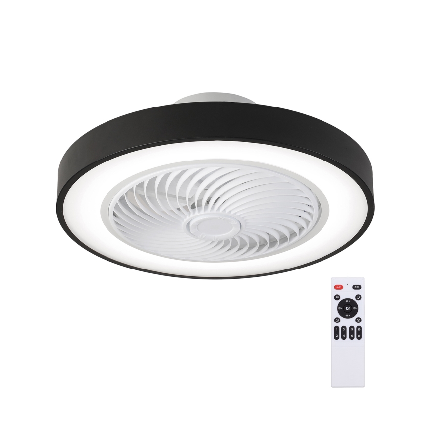 Brilagi - LED Dimbare plafondlamp met ventilator LED/30W/230V 3000-6500K zwart + afstandsbediening
