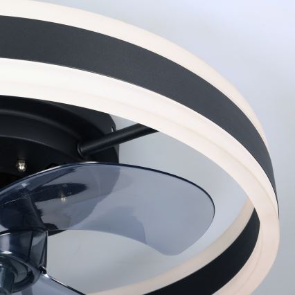 Brilagi - LED Dimbare plafondlamp met ventilator LED/30W/230V 3000-6500K zwart + afstandsbediening