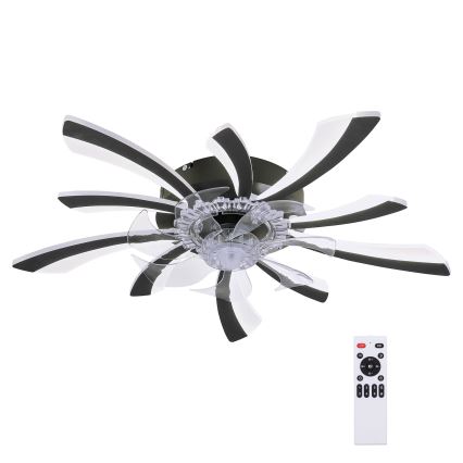 Brilagi - LED Dimbare plafondlamp met ventilator LED/50W/230V 3000-6500K zwart + afstandsbediening