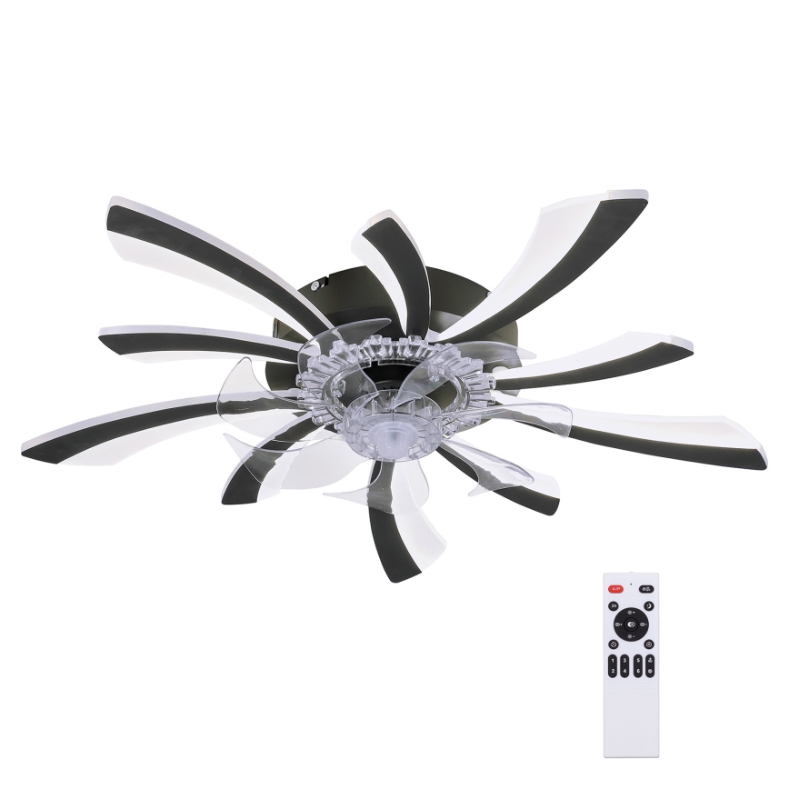 Brilagi - LED Dimbare plafondlamp met ventilator LED/50W/230V 3000-6500K zwart + afstandsbediening