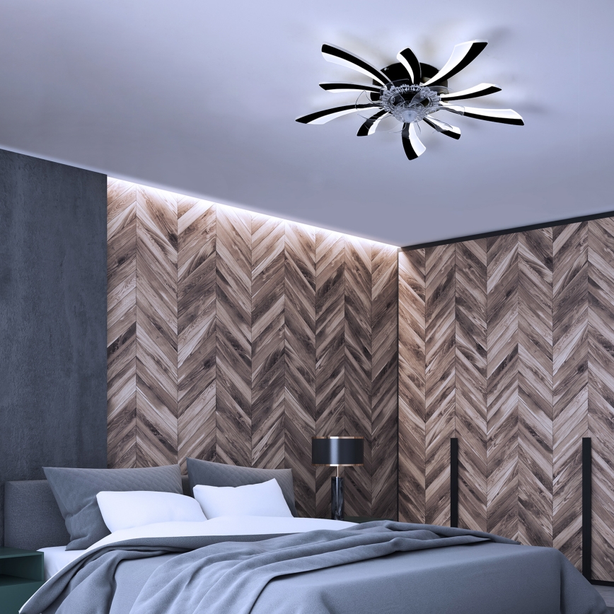 Brilagi - LED Dimbare plafondlamp met ventilator LED/50W/230V 3000-6500K zwart + afstandsbediening