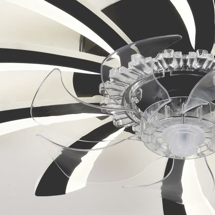 Brilagi - LED Dimbare plafondlamp met ventilator LED/50W/230V 3000-6500K zwart + afstandsbediening
