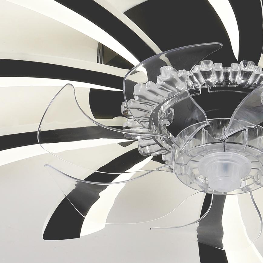 Brilagi - LED Dimbare plafondlamp met ventilator LED/50W/230V 3000-6500K zwart + afstandsbediening