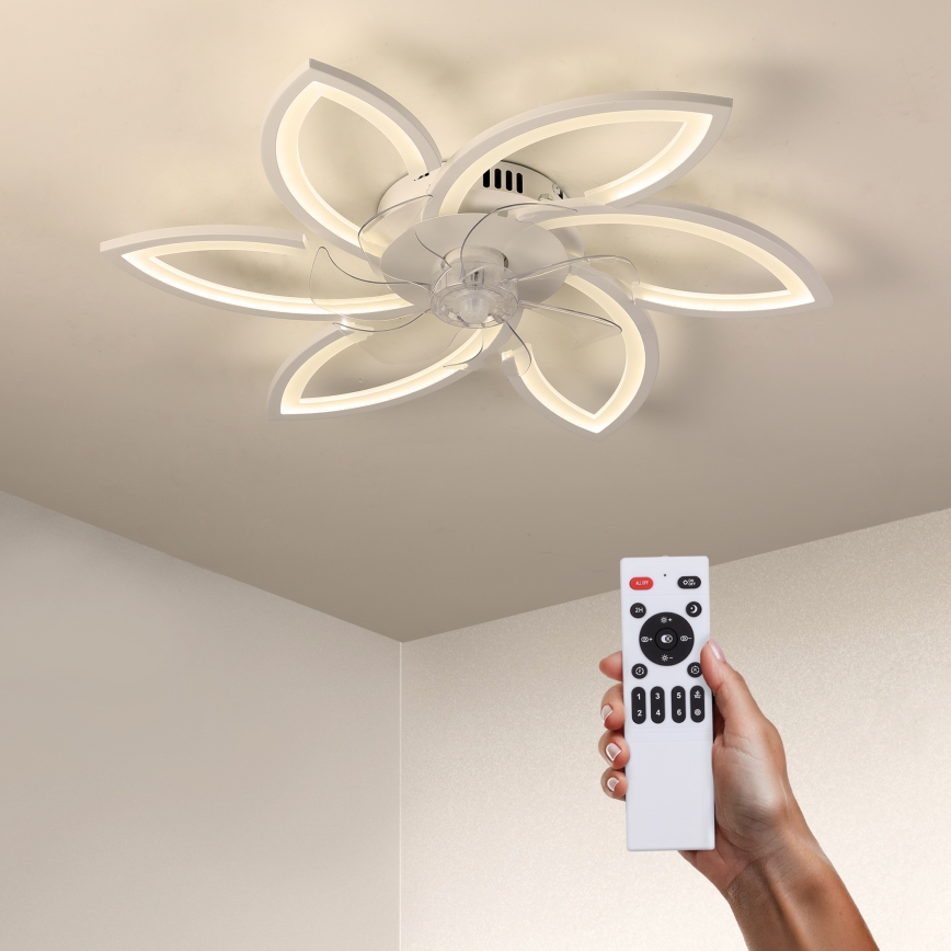 Brilagi - LED Dimbare plafondlamp met ventilator LED/50W/230V 3000-6500K wit + afstandsbediening