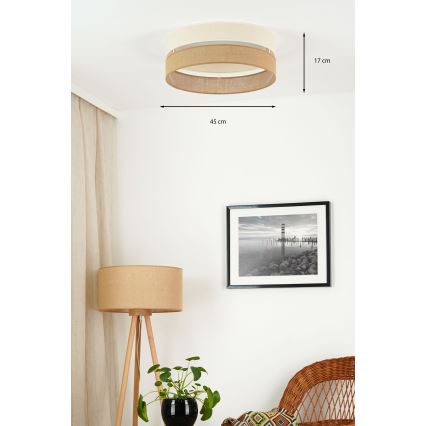 Brilagi - Dimbare LED Plafondlamp ROYAL YUTE LED/24W/230V diameter 45 cm 3000/4000/6500K beige/crème  + afstandsbediening
