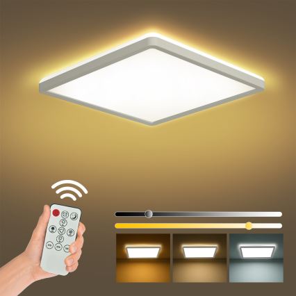 Brilagi - Dimbare LED plafondlamp ULTRA SLIM LED/18W/230V 2700-6500K 30x30 cm wit + afstandsbediening