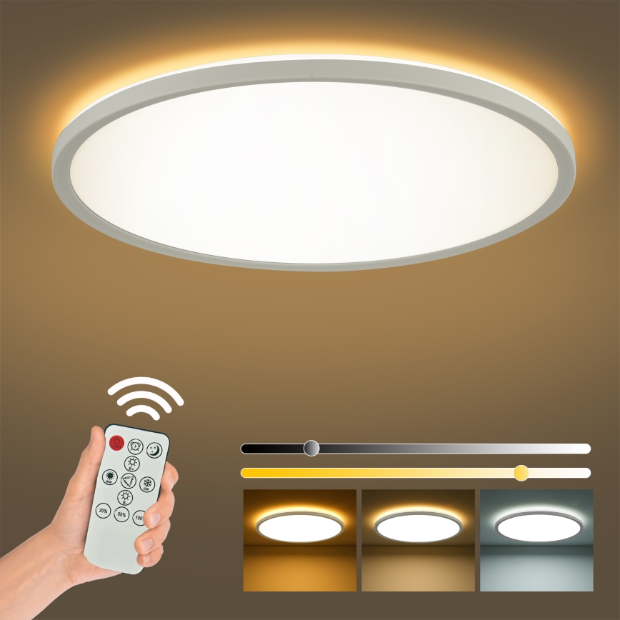 Brilagi - Dimbare LED plafondlamp ULTRA SLIM LED/24W/230V 2700-6500K diameter 42 cm wit + afstandsbediening