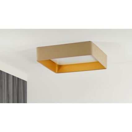 Brilagi - Dimbare LED plafondlamp VELVET SQUARE LED/24W/230V 3000/4000/6500K + afstandsbediening beige