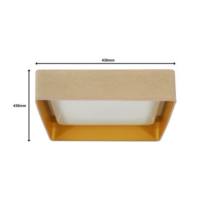 Brilagi - Dimbare LED plafondlamp VELVET SQUARE LED/24W/230V 3000/4000/6500K + afstandsbediening beige