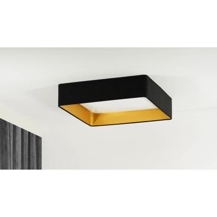 Brilagi - Dimbare LED plafondlamp VELVET SQUARE LED/24W/230V 3000/4000/6500K + afstandsbediening zwart