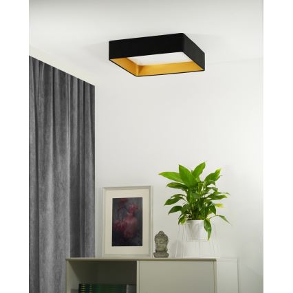 Brilagi - Dimbare LED plafondlamp VELVET SQUARE LED/24W/230V 3000/4000/6500K + afstandsbediening zwart