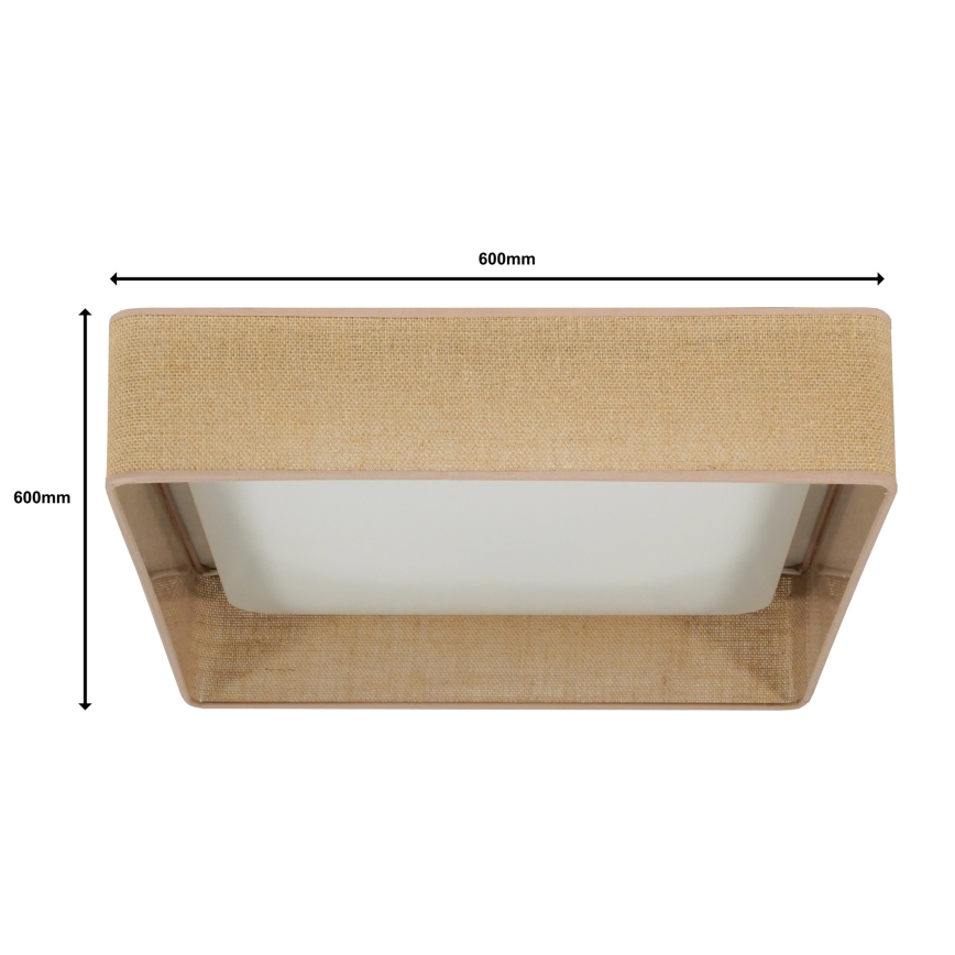 Brilagi - Dimbare LED plafondlamp VELVET SQUARE SMART LED/36W/230V 2700-6500K Wi-Fi Tuya + afstandsbediening bruin