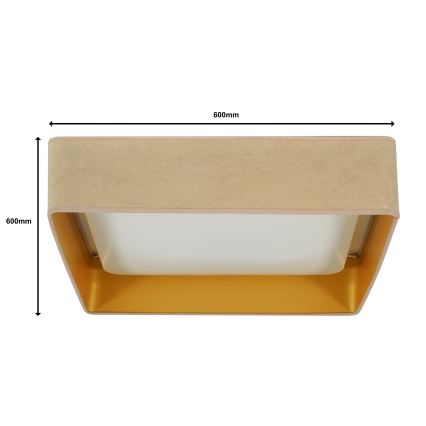 Brilagi - Dimbare LED plafondlamp VELVET SQUARE SMART LED/36W/230V 2700-6500K Wi-Fi Tuya + afstandsbediening beige