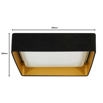 Brilagi - Dimbare LED plafondlamp VELVET SQUARE SMART LED/36W/230V 2700-6500K Wi-Fi Tuya + afstandsbediening zwart