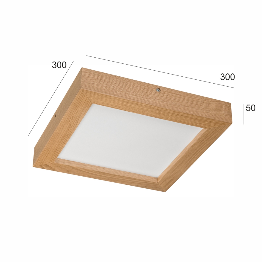 Brilagi - LED Dimbare badkamer plafondverlichting WOODY FRAME LED/24W/230V eiken 30x30 cm 3000-6000K IP44 + afstandsbediening