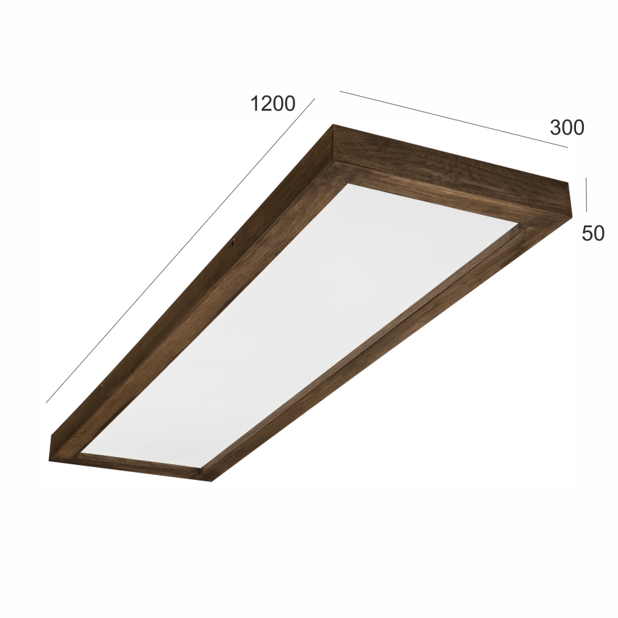Brilagi - LED Dimbare badkamer plafondverlichting WOODY FRAME LED/50W/230V eiken 120x30 cm 3000-6000K IP44 + afstandsbediening