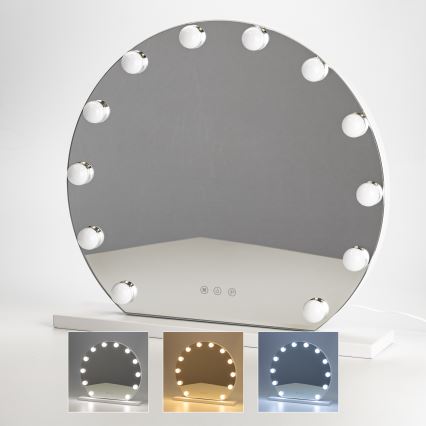 Brilagi - LED dimbare make-up spiegel HOLLYWOOD LED/12W/230V 3000/4000/6500K
